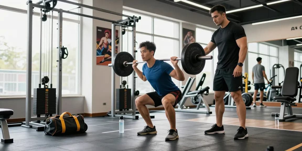 Anabolika kaufen in einem modernen Fitnessstudio mit einem athletischen Mann, der Gewichte hebt.