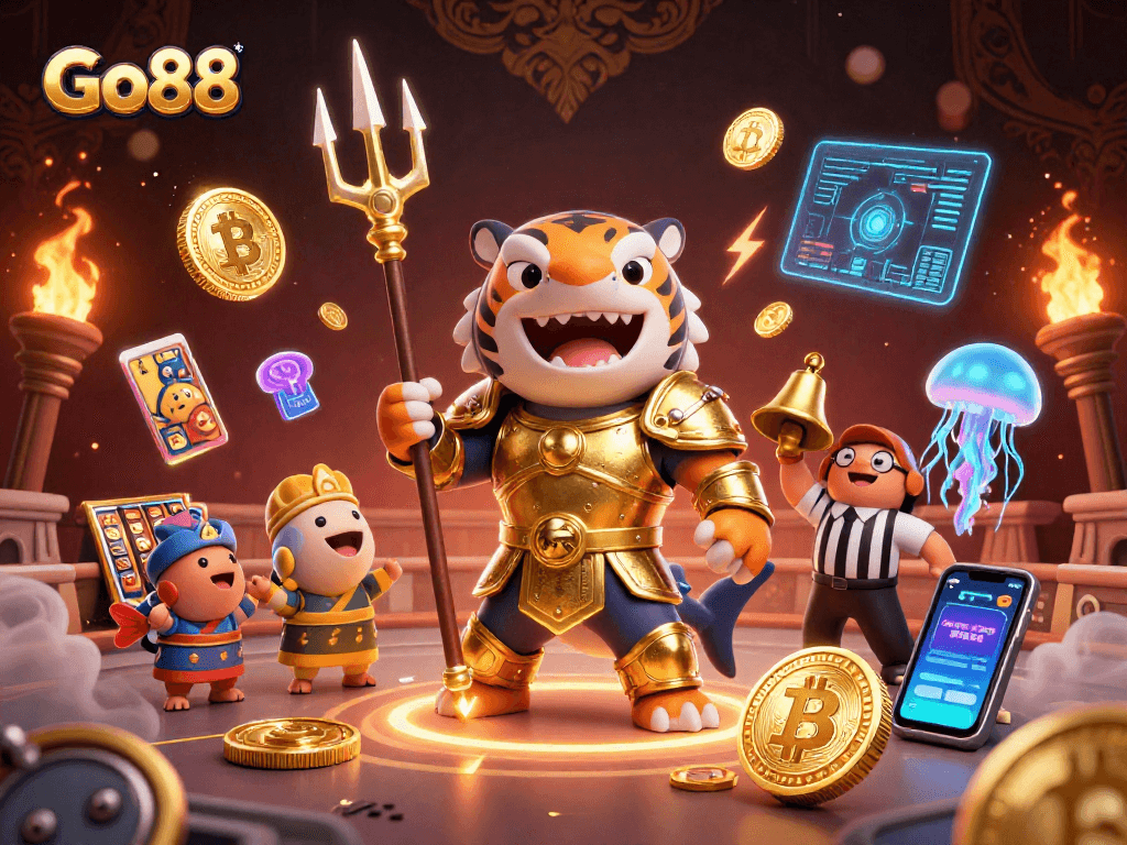 Spin the reels at Go88 with a fierce shark gladiator leading the underwater casino.