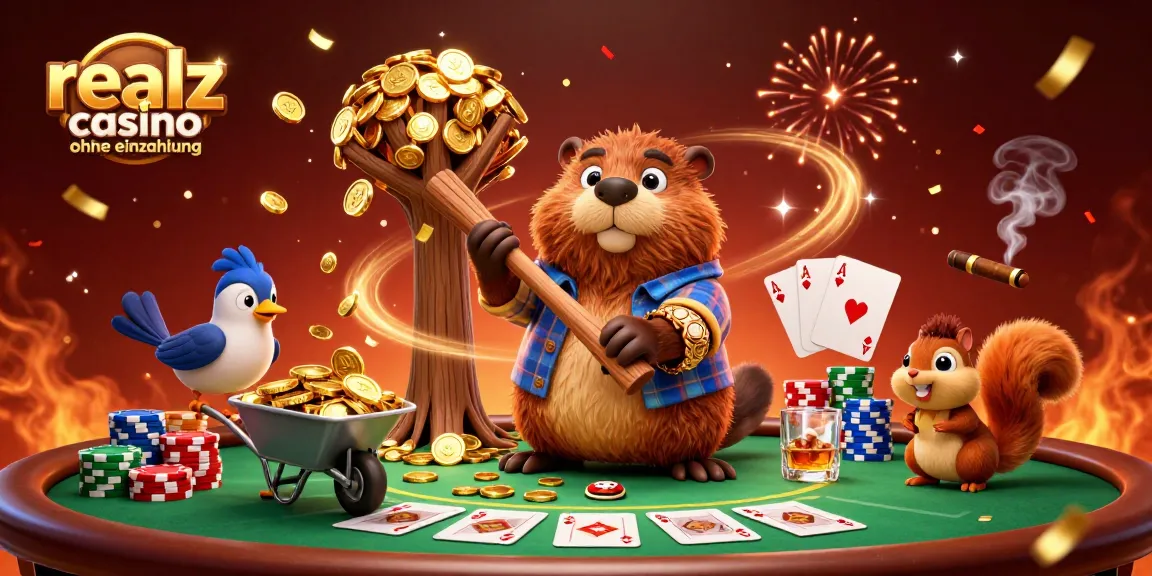 Erhalten Sie im Realz Casino ohne Einzahlung Gewinne, während ein Biber Goldmünzen regnet!