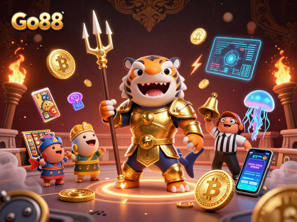 Spin the reels at Go88 with a fierce shark gladiator leading the underwater casino.