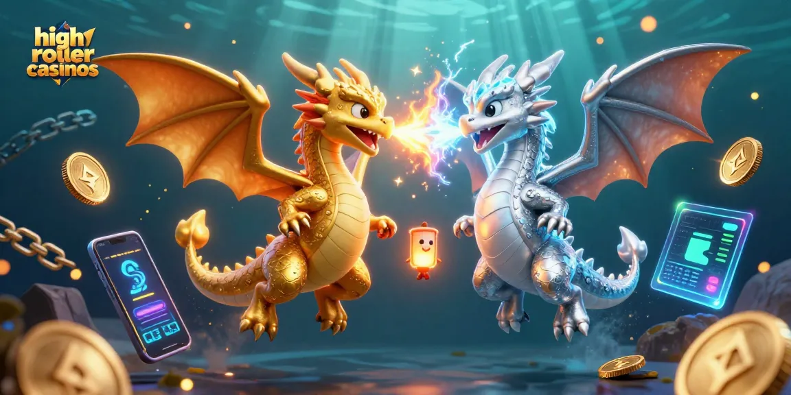 Experience thrilling action at high roller casinos with stunning dragons and crypto elements.