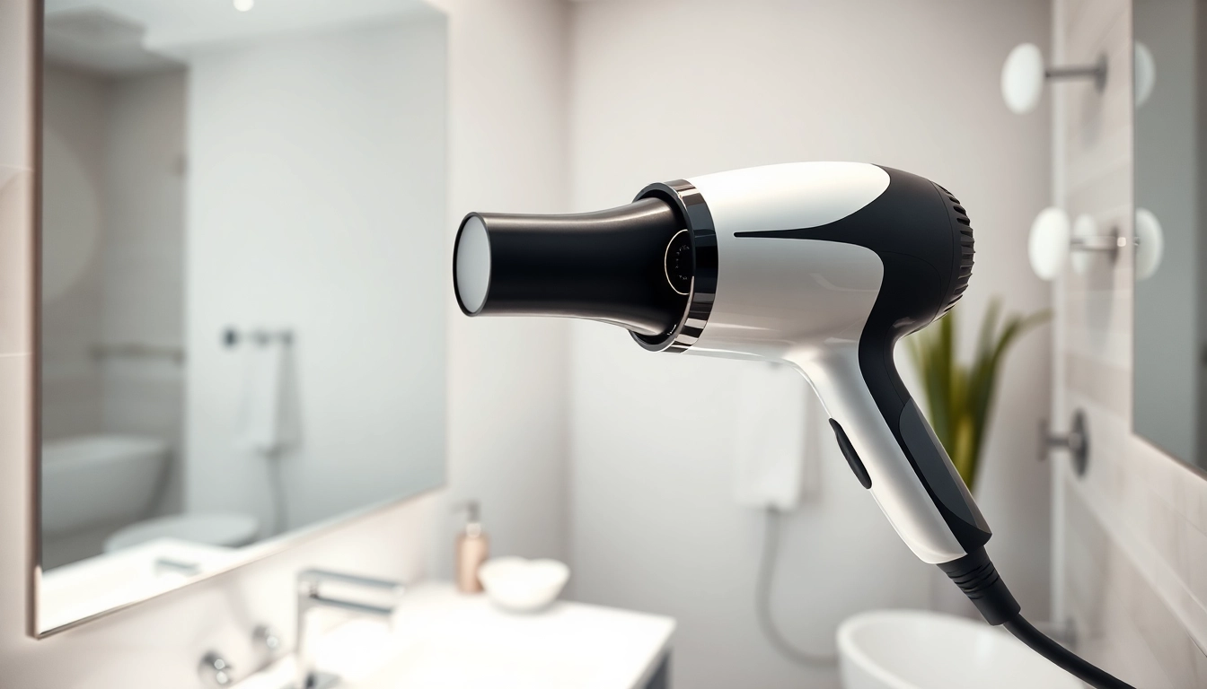 Laifen se Hairdryer displayed in a modern bathroom, showcasing its sleek design and advanced features.