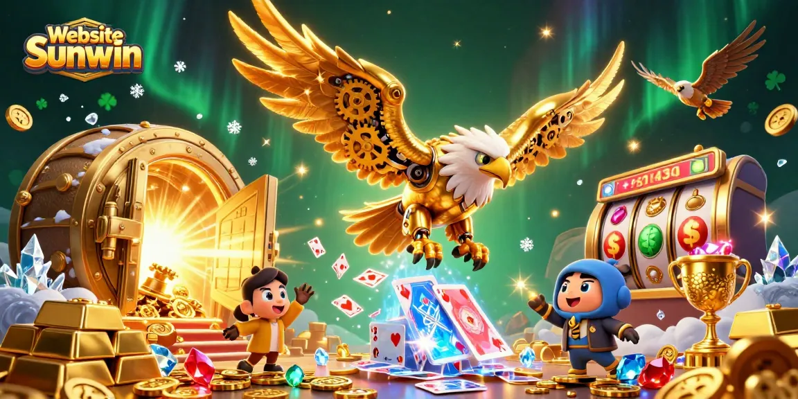 Engage in exciting gameplay at Website Sunwin as the golden eagle dives through holographic playing cards.